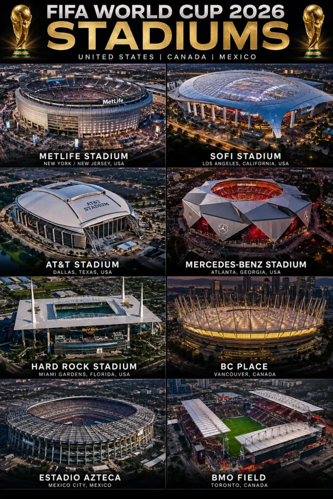 FIFA World Cup 2026 Stadiums All 16 Venues, Capacity & Host Cities