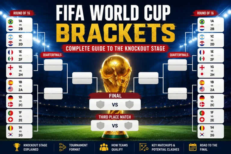 FIFA World Cup Brackets knockout stage tournament format and road to the final.